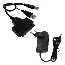 Cabo Conversor Sata Adaptador Usb 2.0 Hd 2tb + Fonte 2a 12v