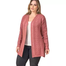 Cardigan Aberto Feminino Plus Size Sobretudo Plus Size 52178