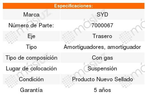 4 Amortiguadores Suspension Gas Trasero Mariner 01-07 Foto 4