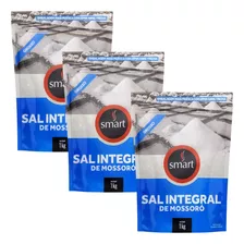 Kit 3 Pouchs Sal Integral De Mossoró Grosso 1kg Cada - Smart