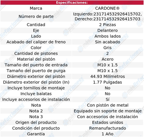 2 Mordazas Freno Delanteros Cardone Lucerne V6 3.9l 09_11 Foto 2