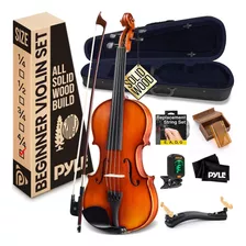 Kit De Violín De Madera Maciza De Tamaño Completo, Paquete D