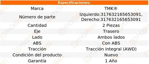 2- Mazas Traseras Con Abs Touareg 3.6l V6 2011/2017 Tmk Foto 2