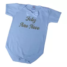 Body Infantil Bebê Menino Feliz Ano Novo Roupa C/ Gravatinha