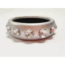 Pulseira Bracelete Feminino Encapado Com Pu Prata