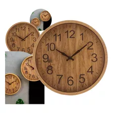 Relógio Parede Decorativo Lyor Wood 25cm Academia Hospital