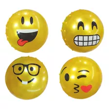 Pelota Emoji Plástico Con Picos Rebota 24 Pzs