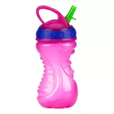 Copo Canudo Rígido Retrátil Garrafinha 300ml Infantil Nuby Cor Rosa