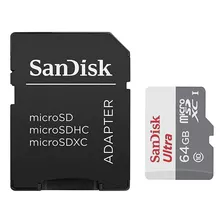 Micro Sd 64gb Ultra Com Adaptador Para Pc Sandisk Top