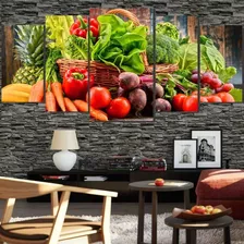 Quadros Decorativo 128x60 Verduras Merca Frutas Restaurante