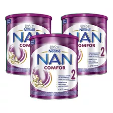 Kit Nestlé Nan Comfor 2 - (3 Latas De 800g) - 6 A 12 Meses