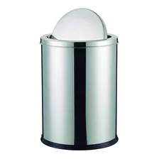 Lixeira De Inox Basculante 8 Litros Lixo Banheiro Escritório Cor Inox