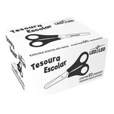 100 Tesouras Escolar Aço Inox Atacado Cor Preto