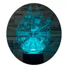 Lámpara Led 3d Star Wars Halcón Milenario Rgb Táctil Niños