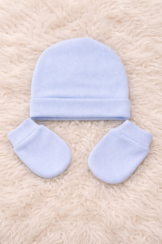 1 Kit Touca + Luva 100% Algodão Bebê De 0 A 4 Meses Diversas Branco 0 Ao 4  Meses