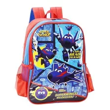 Mochila Escolar Super Wings Vermelha Luxel Un Pm