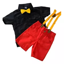 Conjunto Mickey Bermuda E Camisa Completo Infantil 
