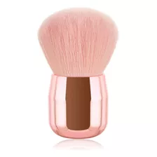 Pincel Kabuki Rosa Macio Para Maquiagem Pó Blush Selar Make Cor Rosa Redondo