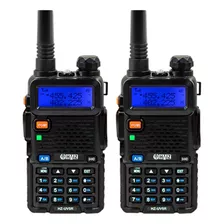 Kit 2 Rádio Comunicador Ht Dual Band Haiz Uv-5r Fm Fone 12km