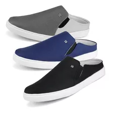 Kit 3 Slip On Casual Mule Masculino Iate Exclusivo 