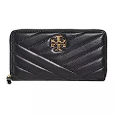 Monedero De Piel Color Negro Con Cremallera.marca Tory Burch