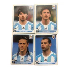 Leonel Messi Panini South Africa Agüero 4 Jugadores Fichas