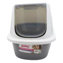 Pawise Baño Gato + Carbón Activo Arenero Para Gatos Cerrado Color Blanco