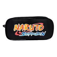 Estojo Escolar Naruto Shippuden Logo Preto 1 Ziper