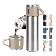 Garrafa Termica Camping Vacuum 500ml + 3 Xícara Caneca Café