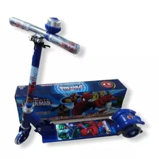 Patinete Infantil Ferro Homem Aranha 3 Rodas Rodas Led