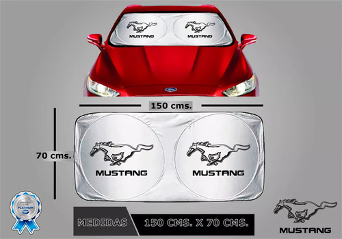 Tapasol Cubresol Antiuv Con Logo De Auto Ford Mustang 2020 Foto 6