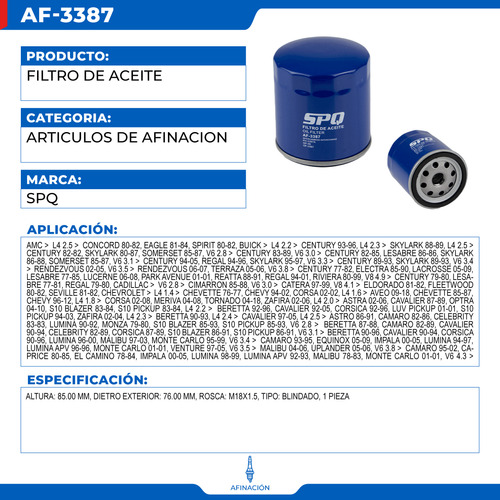 Filtro De Aceite Chevrolet Tornado 2004-2018 L4 1.8 Foto 4