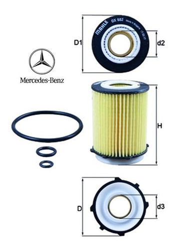 Filtro Aceite Mercedes Benz C180 B200 C200 2008- Mahle Foto 7