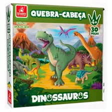 Quebra Cabeça Dinossauros 30 Peças Brincadeira De Criança