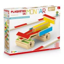 Blocos De Montar 40 Peças Infantil Mdf Coloridos Junges