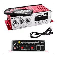 Amplificador Receiver Som Ambiente Mini Módulo 2ch Radio Usb Cor Prateado Potência De Saída Rms 20 W