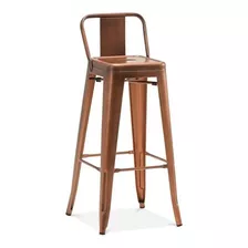 Piso Bar Silla Tolix Metalica Cobre Respaldo - 76 Cm