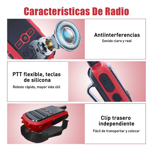 Radios De Comunicacin Largo Alcance Walkie Talkie Porttil Foto 5