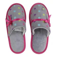 Pantufa Adulto Europa Chinelo Poa Laço Cinza - 770 