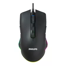 Mouse Gamer Philips G201 Spk9201 Rgb 8 Botones Color Negro
