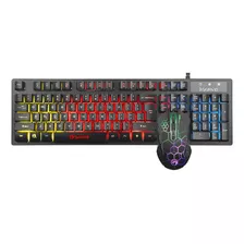 Kit De Teclado Y Mouse Gamer Marvo Km409 De Color Negro