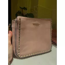 Cartera Amphora Rosa Con Tachas Poco Uso 