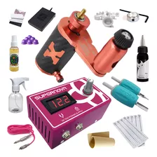 Kit Tatuagem Máquina X-core Rosa X-13 Tattoo Leve E Potente