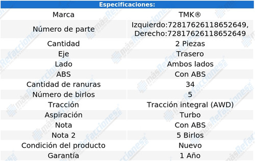 Par De Mazas Traseras Xc70 L5 2.5l De 2003 A 2007 Tmk Foto 2