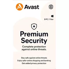 Antivirus Avast Premium Security - 5 Dispositivos - 1 Año