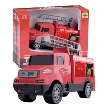 Brinquedo Caminhão Mini Truck Bombeiro Com 4 Bonecos