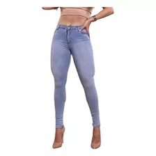 Calça Jeans Feminino Skinny Com Lycra, Cintura Alta.