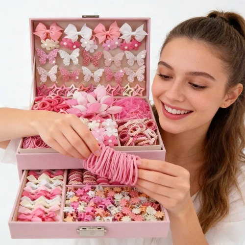 Kit 540 De Acessórios De Cabelo Para Crianças Com Laços Sem  Rosa