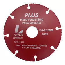 Disco Tungstênio De Corte Sem Dentes P/ Madeira 110mm Lotus Cor Esmerilhadeira 110 X 22,2mm