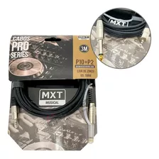 Cabo Pro Series P10 + P2 3 Metros Mxt Banhado A Ouro 24k